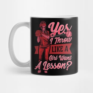 Funny Softball Tee Play Like A Girl Softball Players Gifts Mug